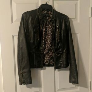 Brown leather jacket